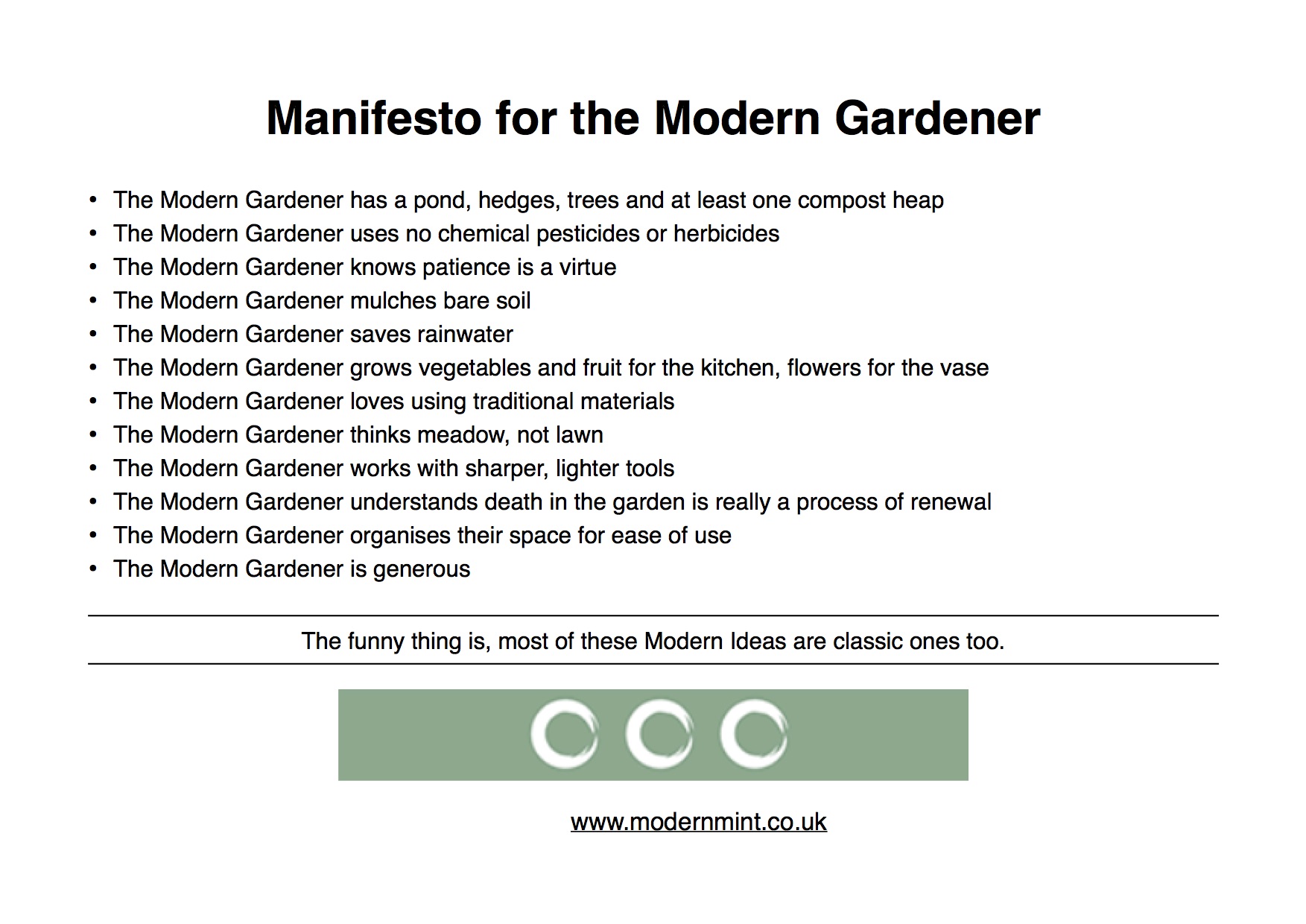 Manifesto for the Modern Gardener